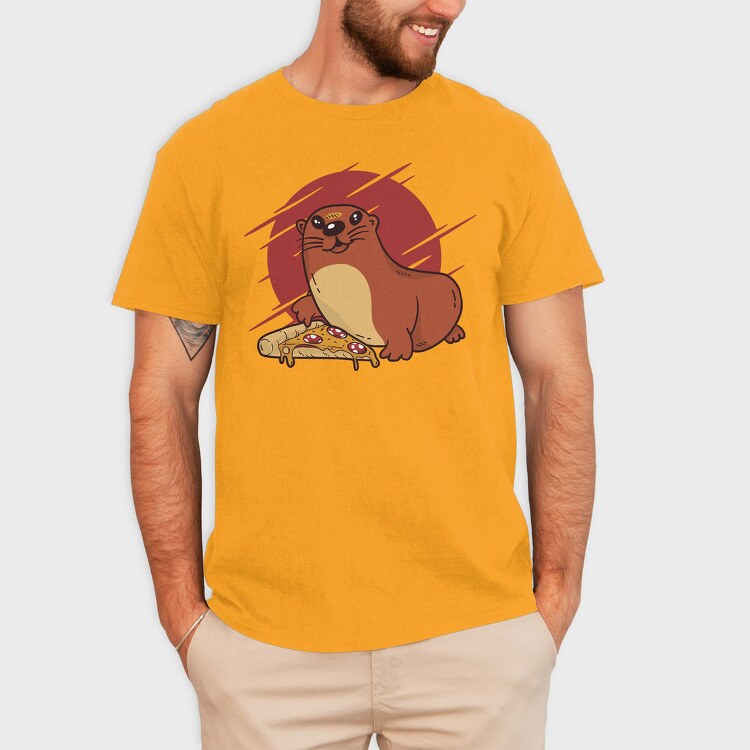 Baby Otter Pizza, Tricou Barbati (Unisex)