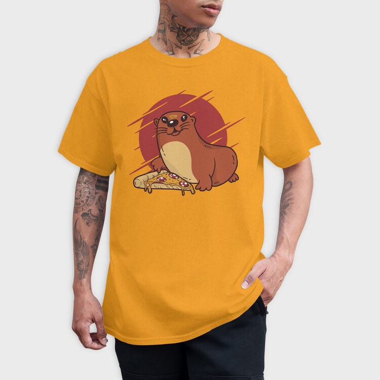 Baby Otter Pizza, Tricou Barbati (Unisex)