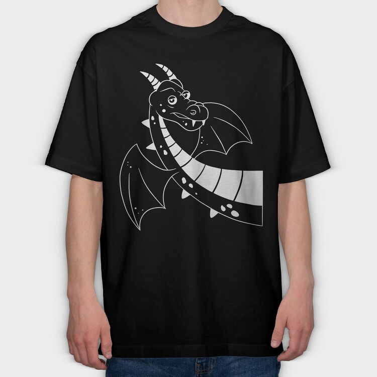 Dragon Fantasy Head, Tricou Oversize Barbati (Unisex)