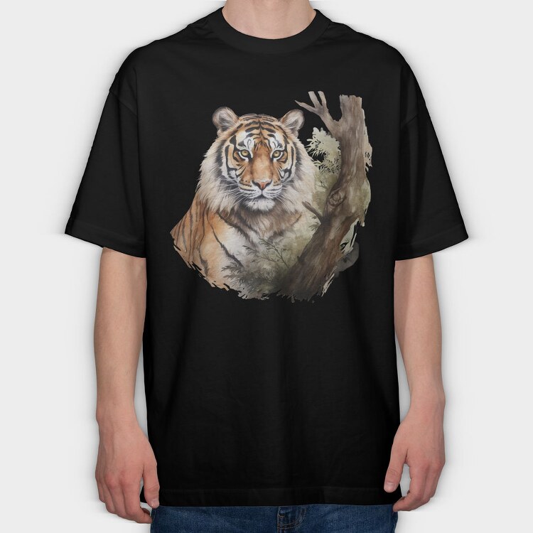 Tiger Nature Wildness, Tricou Oversize Barbati (Unisex)