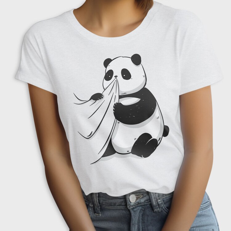 Panda Bear Animal Eating Shirt Cute, Tricou Femei