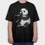 Panda Bear Animal Eating Shirt Cute, Tricou Oversize Barbati (Unisex)