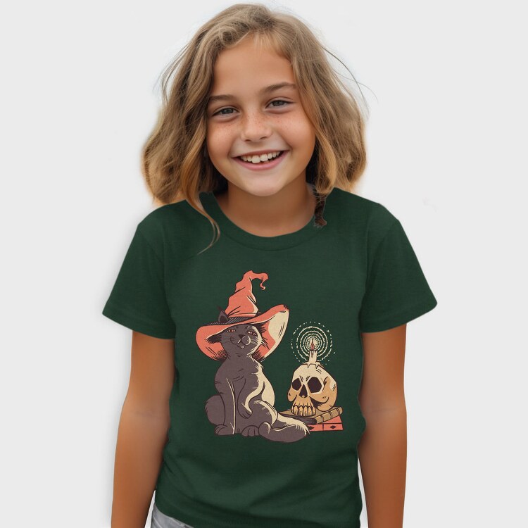 Halloween Witch Cat, Tricou Copii