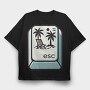 Beach Escape Key Esc, Tricou Oversize Barbati (Unisex)