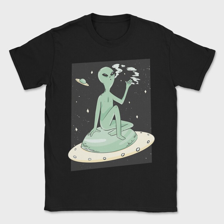 Marijuana Weed Alien, Tricou Barbati (Unisex)