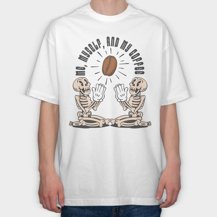 Me Myself and My Coffee, Tricou Oversize Barbati (Unisex)