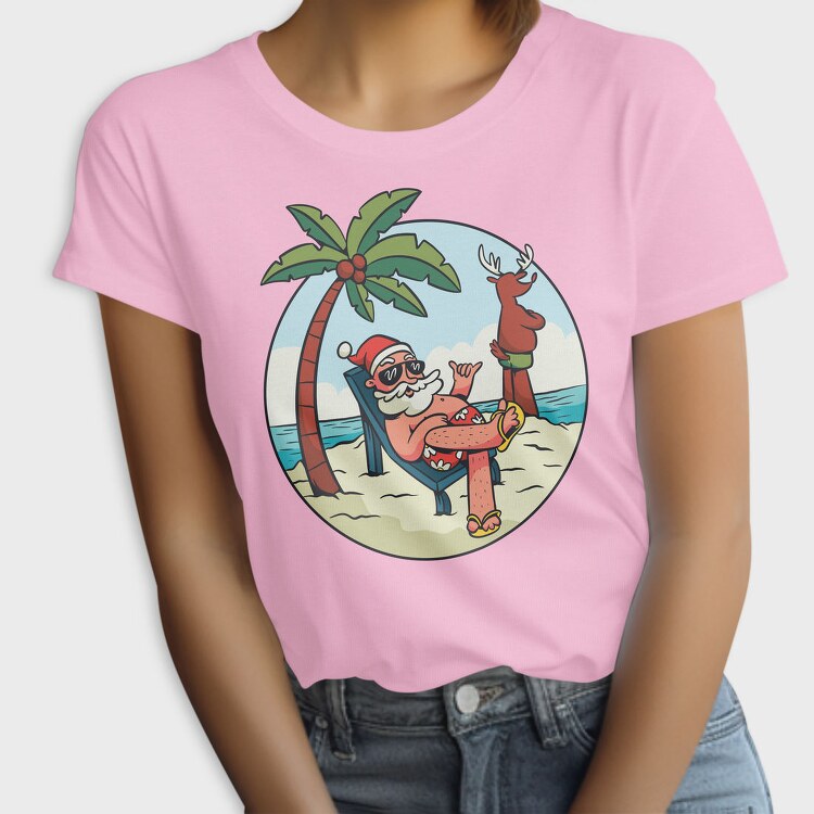 Beach Summer Santa Claus, Tricou Femei