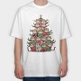 Tiger Christmas Tree, Tricou Oversize Barbati (Unisex)