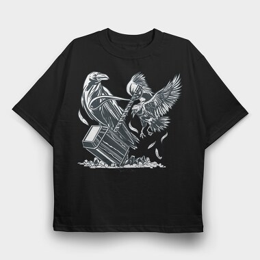 Hammer And Crow Birds Crown, Tricou Oversize Barbati (Unisex)