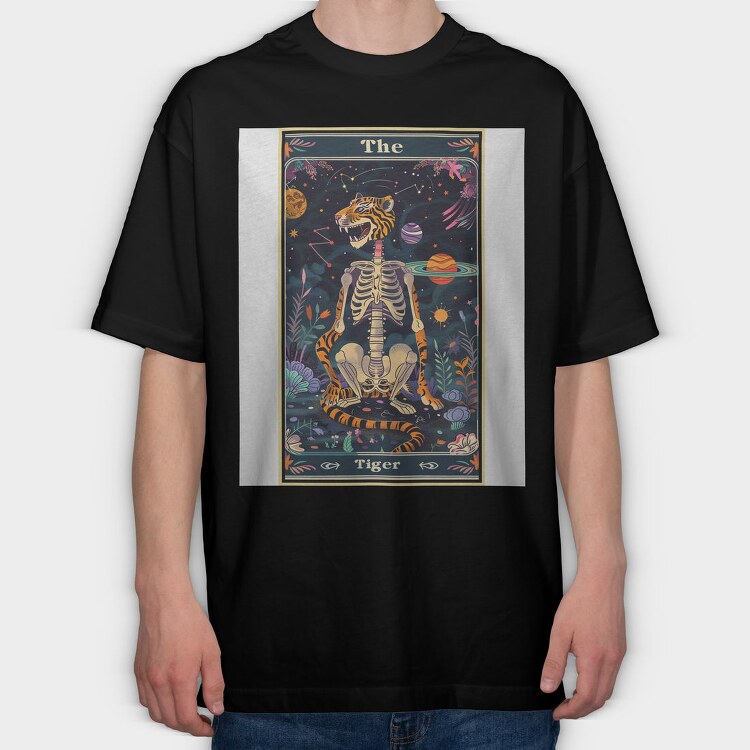 The Tiger Skeleton, Tricou Oversize Barbati (Unisex)