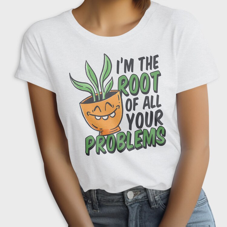 Plant Pun Throw Pillow Root Problems, Tricou Femei