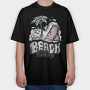 Beach Vibes Summer Vintage Lettering, Tricou Oversize Barbati (Unisex)