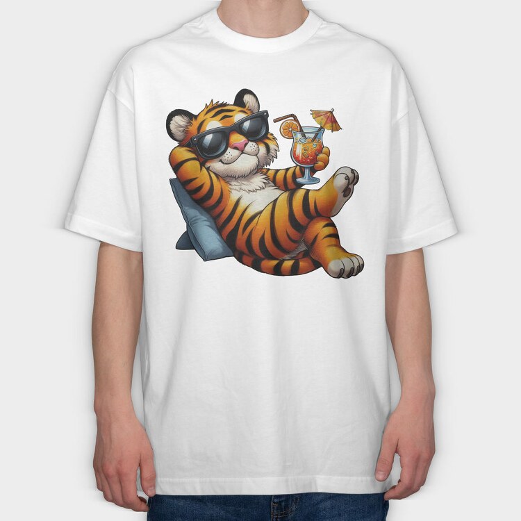 Tiger Cocktail Sunglasses, Tricou Oversize Barbati (Unisex)