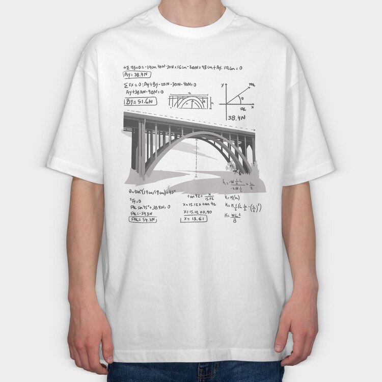 Mathbridge, Tricou Oversize Barbati (Unisex)