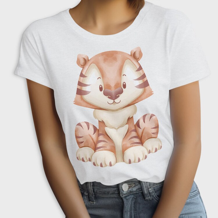 Baby Tiger Watercolor, Tricou Femei
