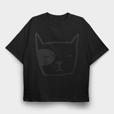 Simple Dog Face, Tricou Oversize Barbati (Unisex)