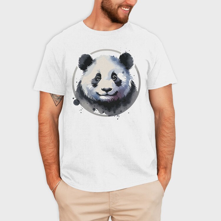 Panda Watercolor Mug, Tricou Barbati (Unisex)