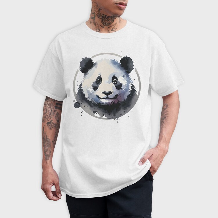 Panda Watercolor Mug, Tricou Barbati (Unisex)