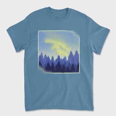 Aurora Borealis Landscape Winter Forests, Tricou Barbati (Unisex)