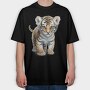 Tiger Cub Face, Tricou Oversize Barbati (Unisex)