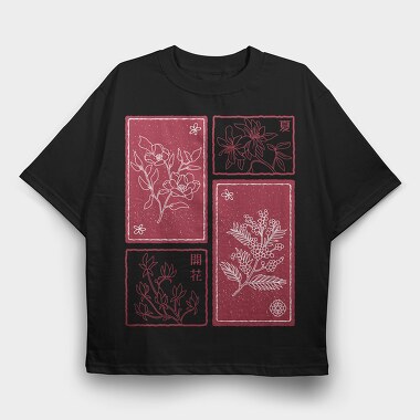 Simple Sakura Flowers 06, Tricou Oversize Barbati (Unisex)