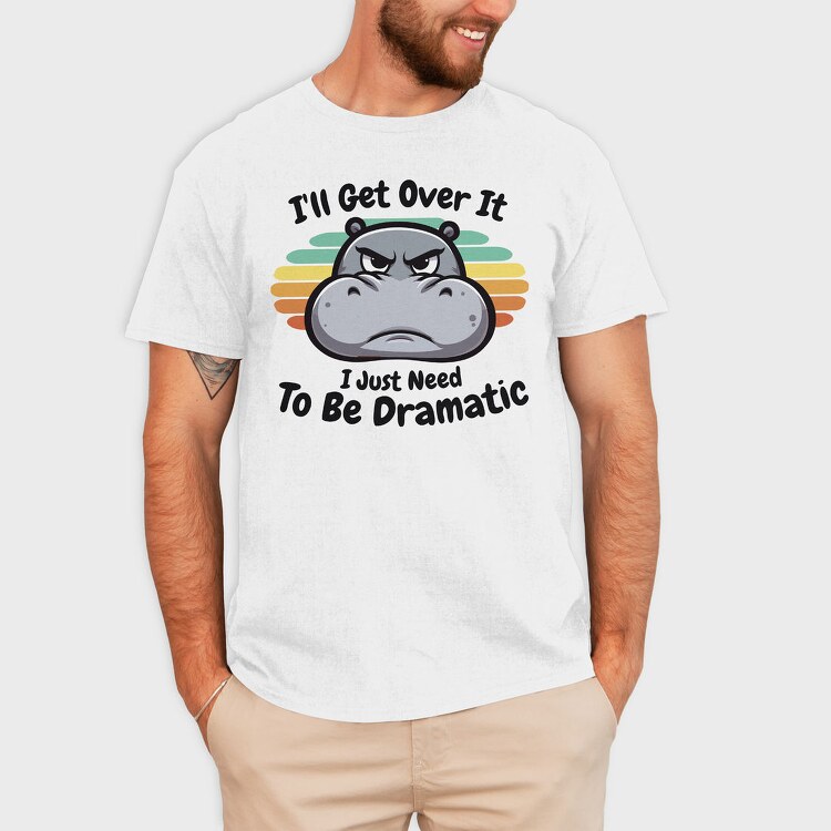 Dramatic Hippo, Tricou Barbati (Unisex)