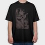 Bear Playing Guitar Hand Drawn, Tricou Oversize Barbati (Unisex)