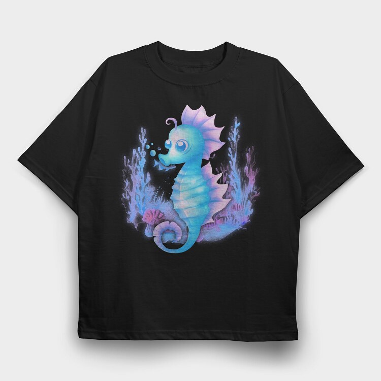 Singing Seahorse, Tricou Oversize Barbati (Unisex)