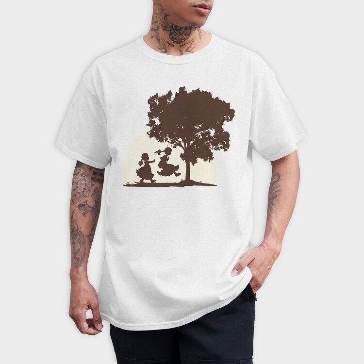 Sisters Playing Swinging, Tricou Barbati (Unisex)