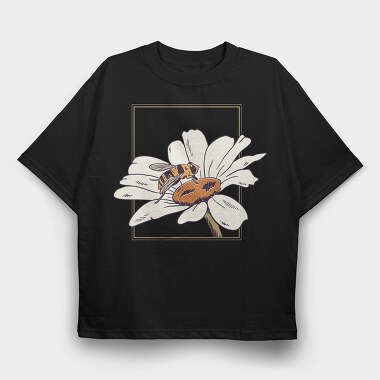 Bee Flower, Tricou Oversize Barbati (Unisex)