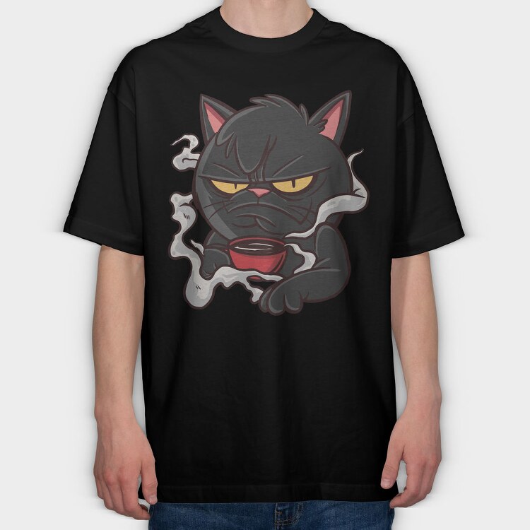 Bad Tempered Cat, Tricou Oversize Barbati (Unisex)