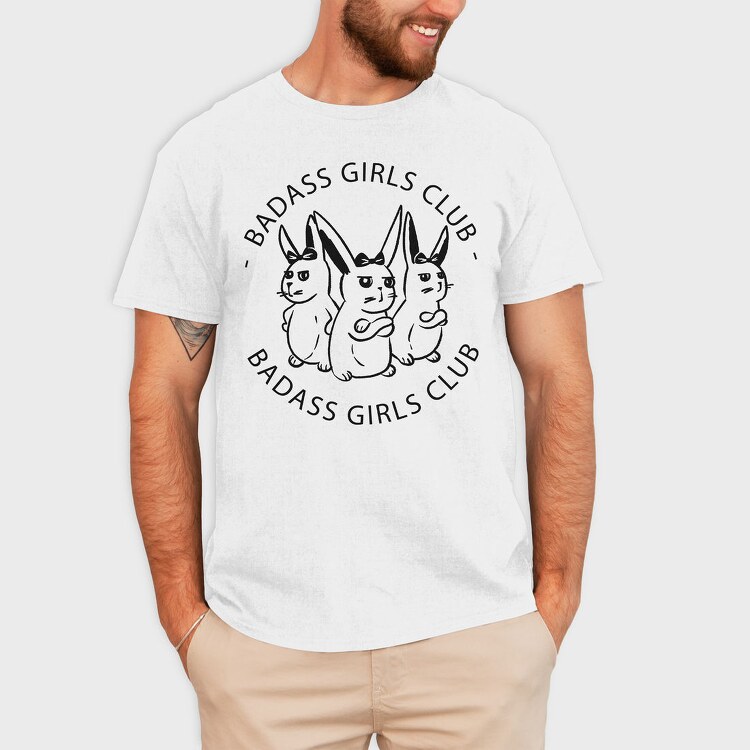 Badass Girls Club Bunnies Nc, Tricou Barbati (Unisex)