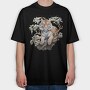 Tiger On Branch, Tricou Oversize Barbati (Unisex)