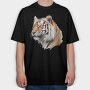 Tiger Face Portrait, Tricou Oversize Barbati (Unisex)