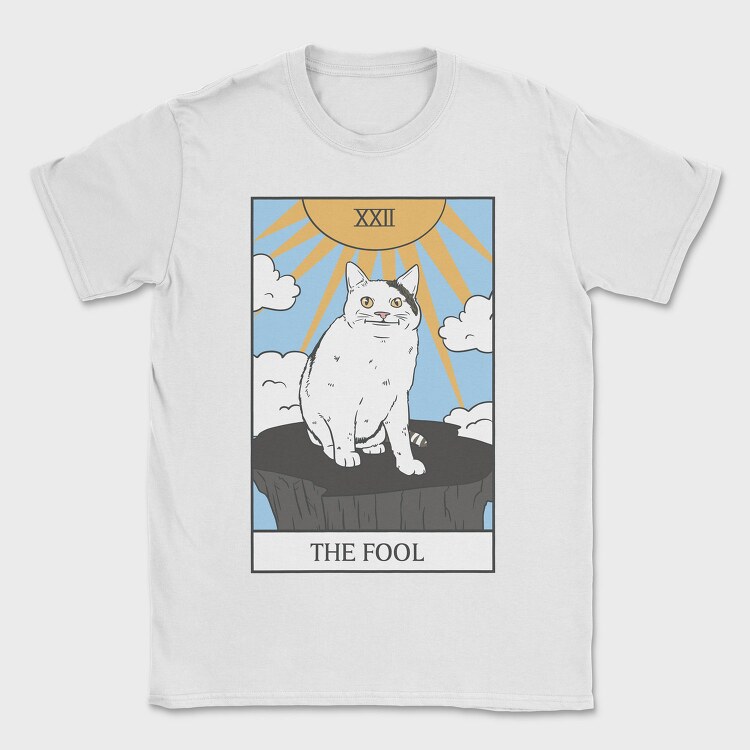 Meme Cat Tarot Card, Tricou Barbati (Unisex)