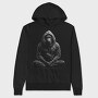 Meditating Gorilla, Hanorac Oversize Barbati (Unisex)
