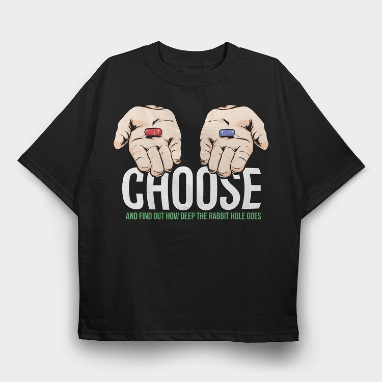 Matrix Hands Choose, Tricou Oversize Barbati (Unisex)