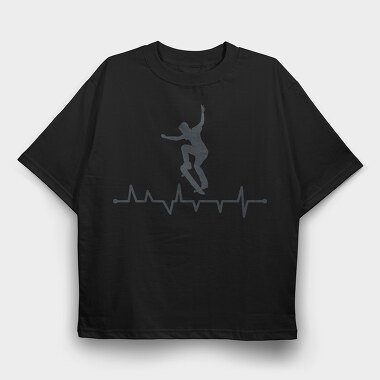 Skateboard Heart Line, Tricou Oversize Barbati (Unisex)