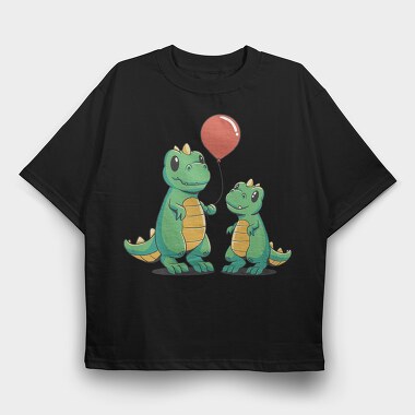 Playful Dinosaur Dinos Balloon Onesie, Tricou Oversize Barbati (Unisex)