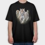 Tiger Family Walk, Tricou Oversize Barbati (Unisex)