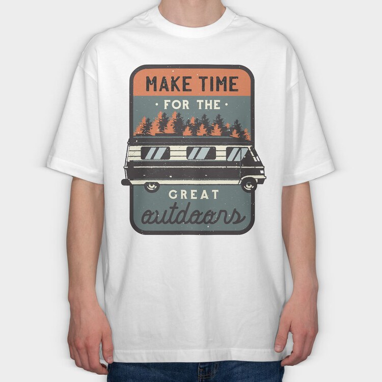 Make Time for Great Outdoors, Tricou Oversize Barbati (Unisex)