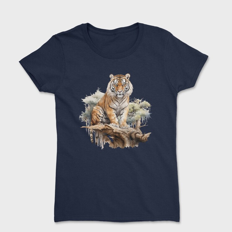 Tiger Sitting Tree Branch, Tricou Femei