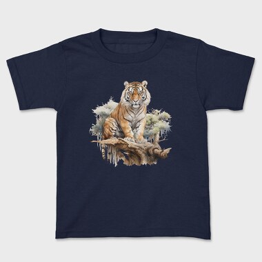 Tiger Sitting Tree Branch, Tricou Copii