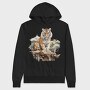 Tiger Sitting Tree Branch, Hanorac Oversize Barbati (Unisex)