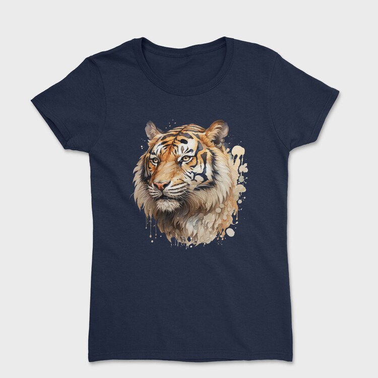 Tiger Watercolor Clipart, Tricou Femei