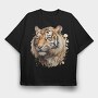 Tiger Watercolor Clipart, Tricou Oversize Barbati (Unisex)