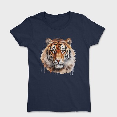 Tiger Watercolor Portrait, Tricou Femei