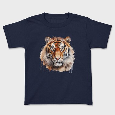 Tiger Watercolor Portrait, Tricou Copii