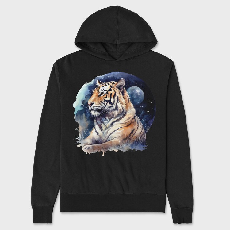 Tiger Wild Stare, Hanorac Oversize Barbati (Unisex)