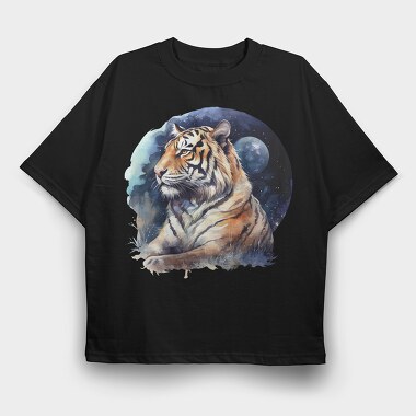 Tiger Wild Stare, Tricou Oversize Barbati (Unisex)